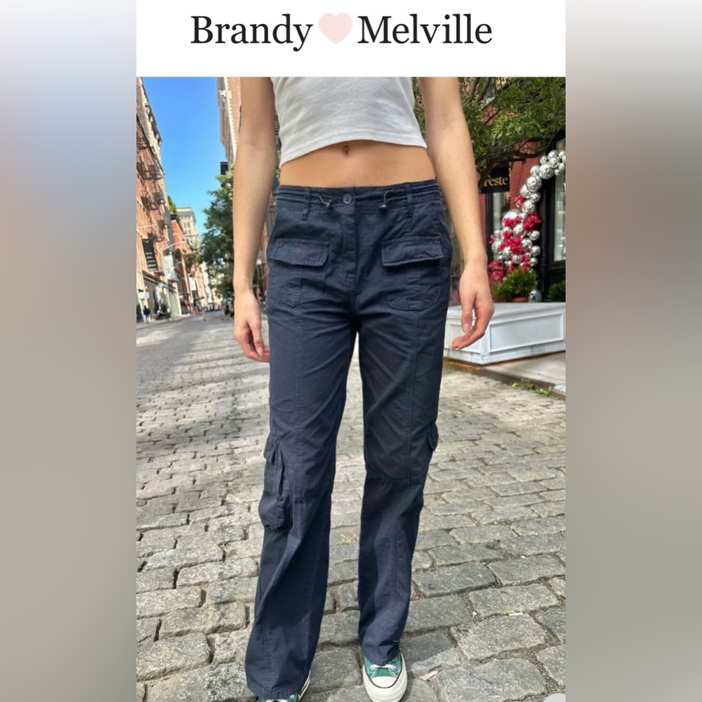 Brandy Melville Navy Blue Kim Cargo Pants